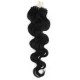 60cm Wellige Micro ring/easy loop haare REMY – schwarz